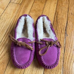 Ugg Toddler Purple Leather/Sheepskin Slippers